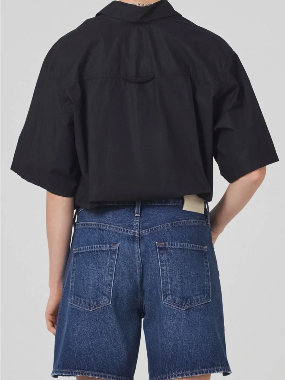 Citizens of Humanity Short Sleeve Kayla Shirt Black XS Oversized New with Tags - Picture 2 of 7